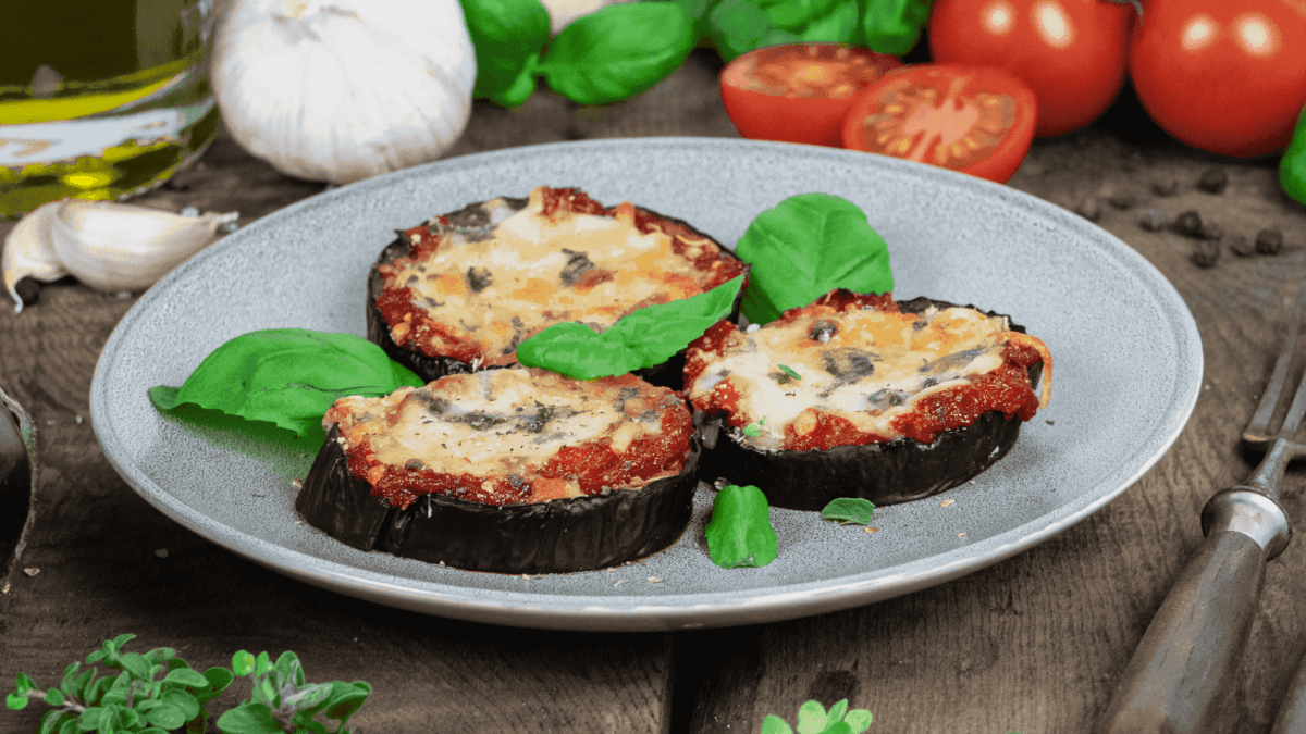 <b>Rezept:</b> Auberginen-Mini-Pizza