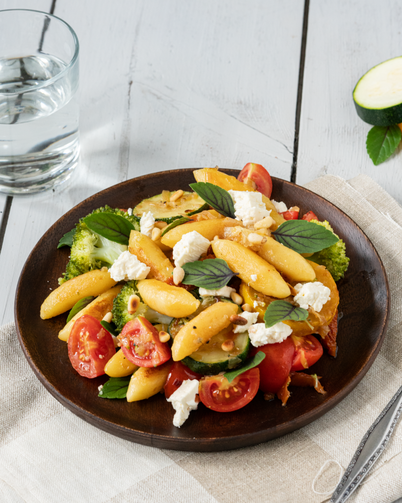 Rezept für Zucchini-Pfanne mit Schupfnudeln